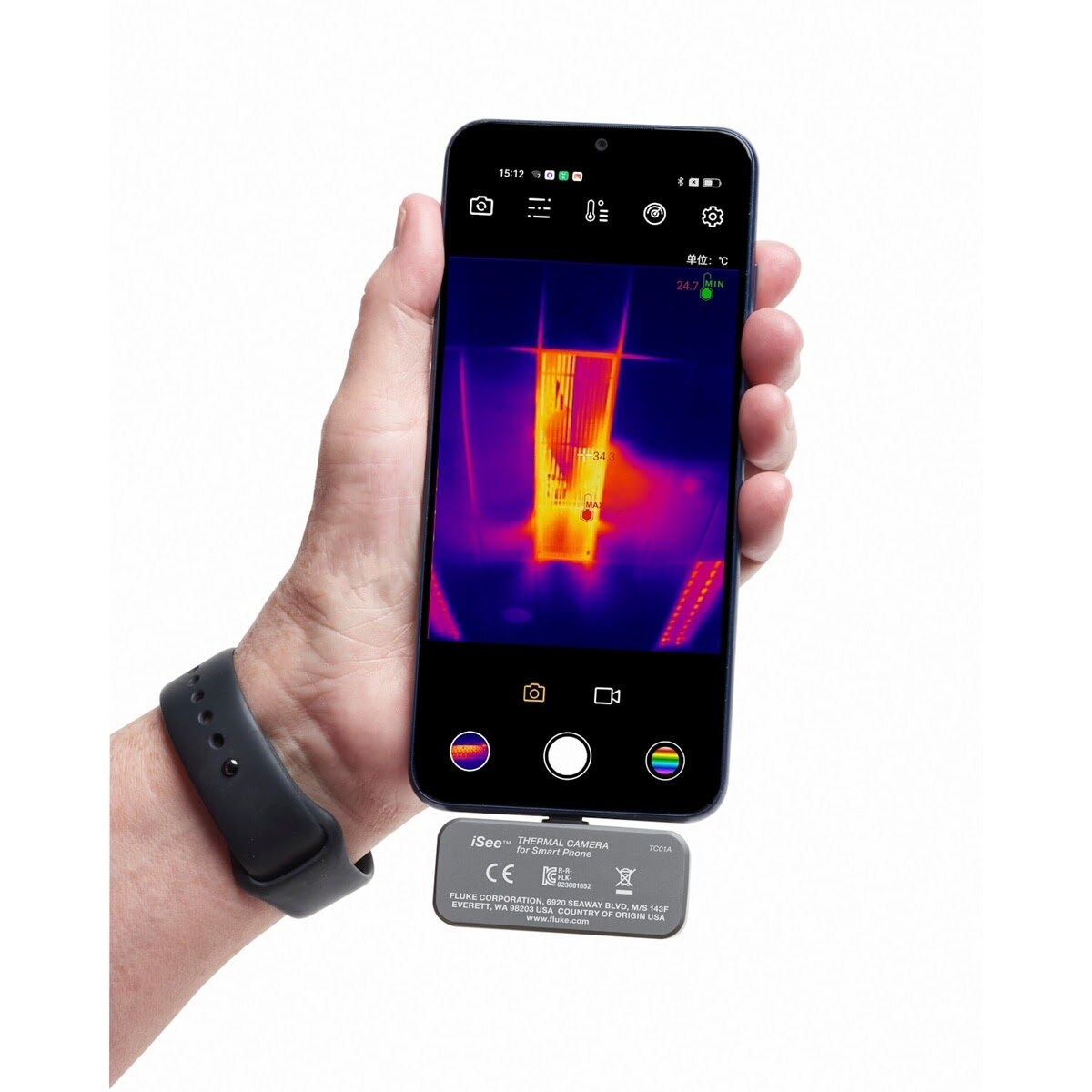 Fluke 5518338 FLUKE-TC01A 25HZ iSee Mobile Thermal Camera 256x192 25Hz for Android - 7