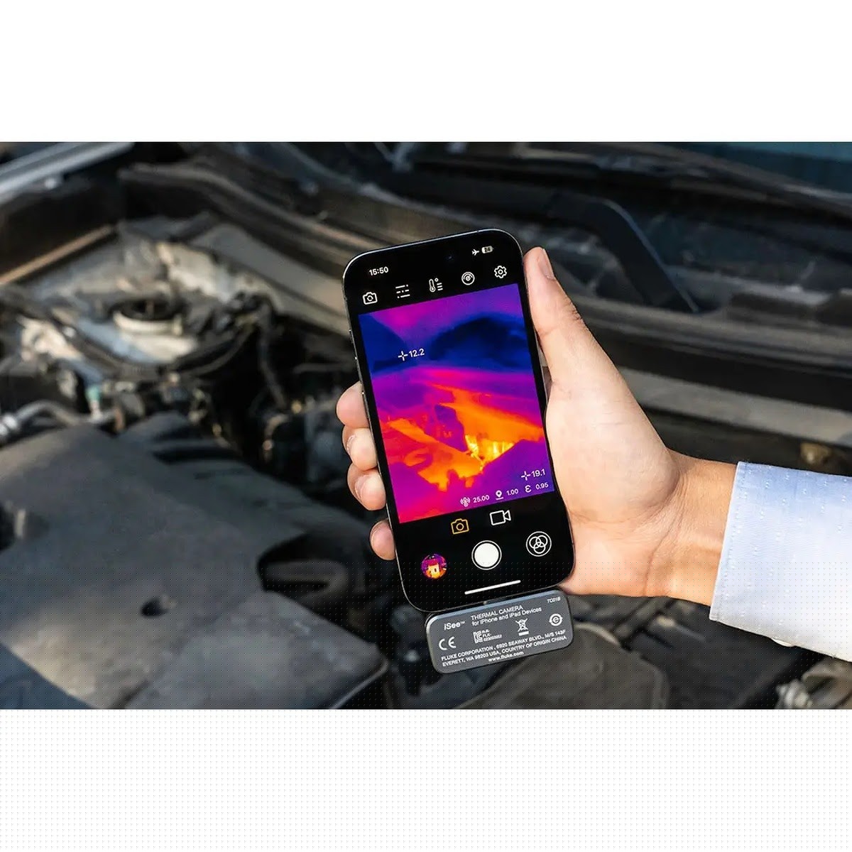 Fluke 5589280 FLUKE-TC01B 25HZ iSee Mobile Thermal Imaging Camera for Apple iOS Devices with Lightning Interface 256 x 192 25 Hz - 4