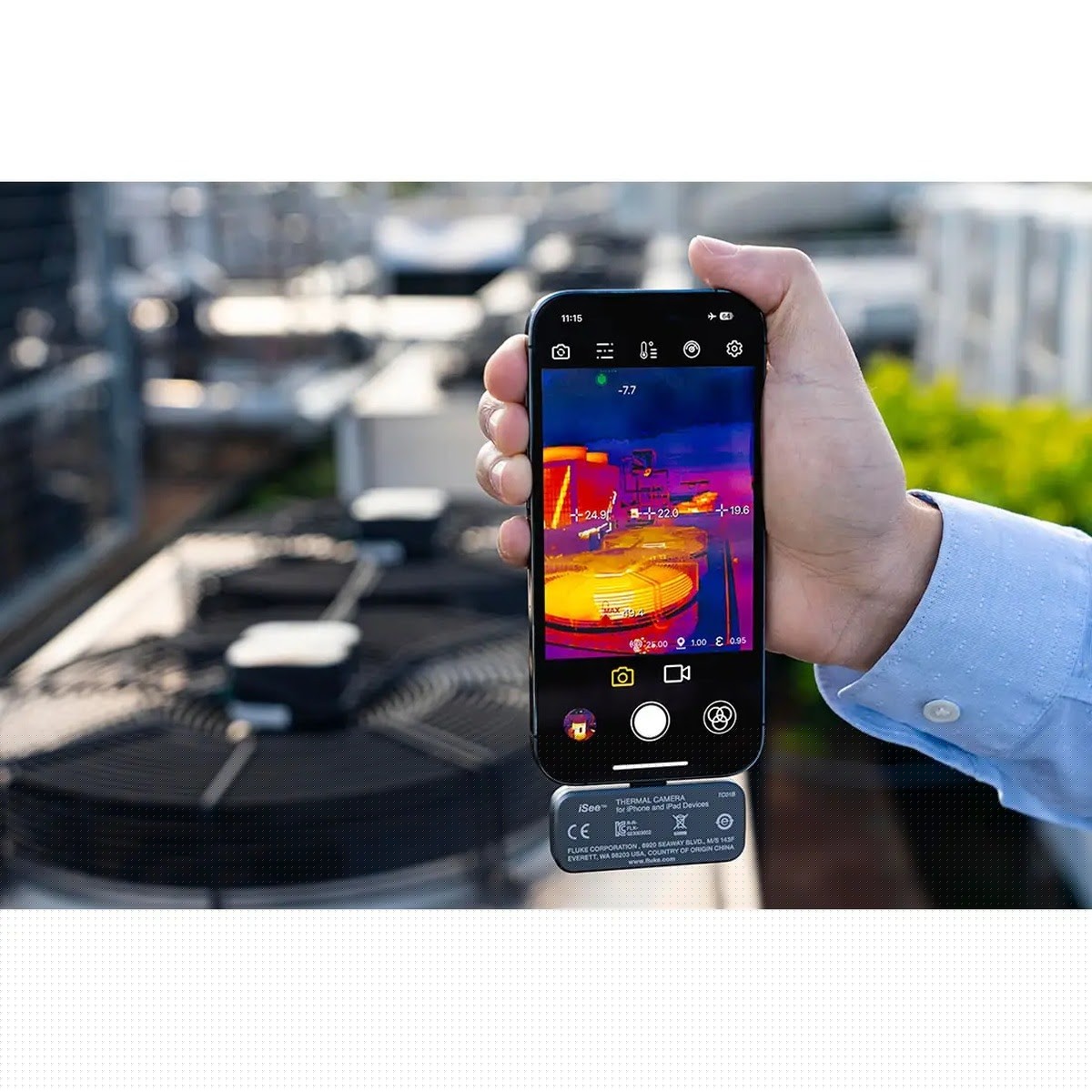Fluke 5589280 FLUKE-TC01B 25HZ iSee Mobile Thermal Imaging Camera for Apple iOS Devices with Lightning Interface 256 x 192 25 Hz - 5