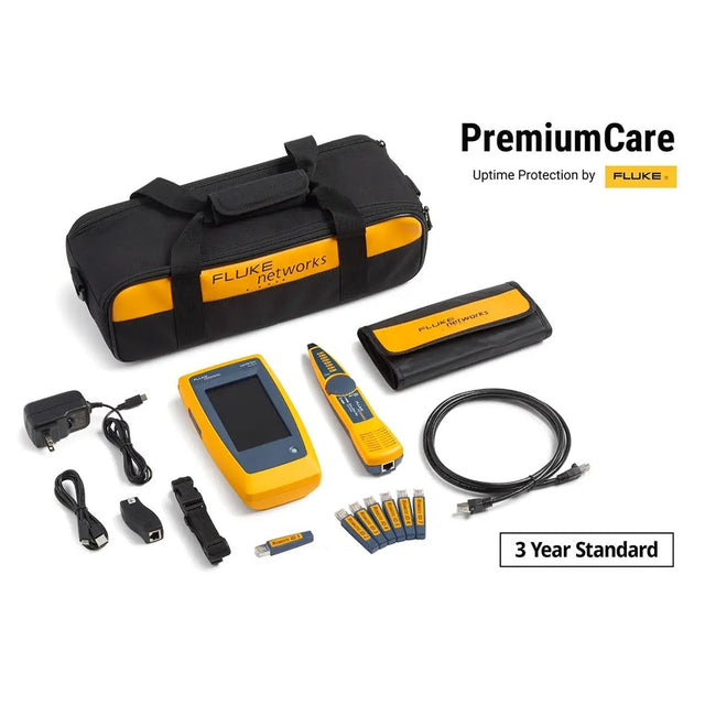 Fluke 6023777 LIQ-DUOKIT/FPC3 LinkIQ Duo Cable Network and Wi-Fi Tester Kit with IntelliTone Probe and 3 Year Standard Premium Care (1 Kit)