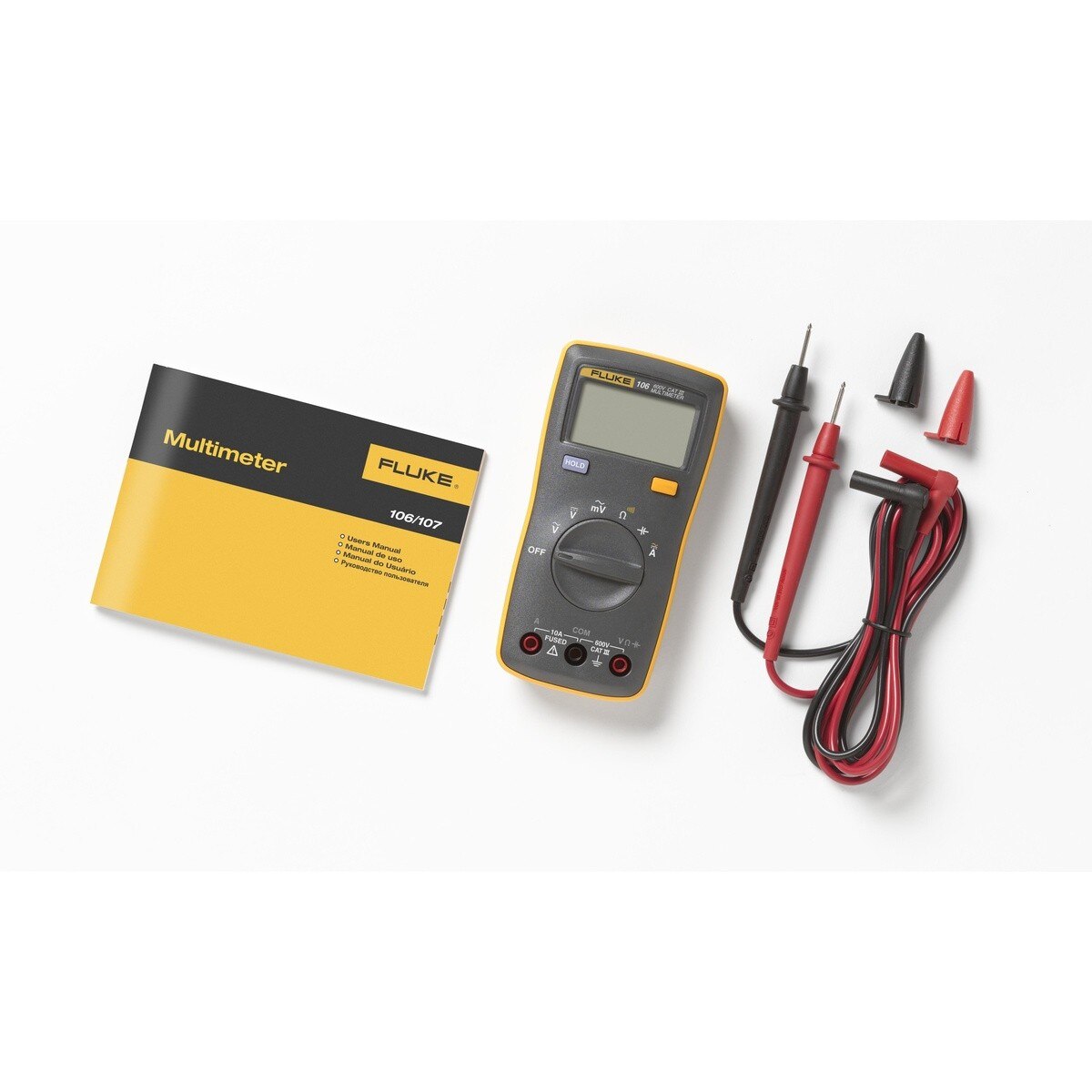 Fluke 6118365 FLUKE-106-R Pocket Digital Multimeter CAT III 600V with Test Leads and Smart Strap - 2