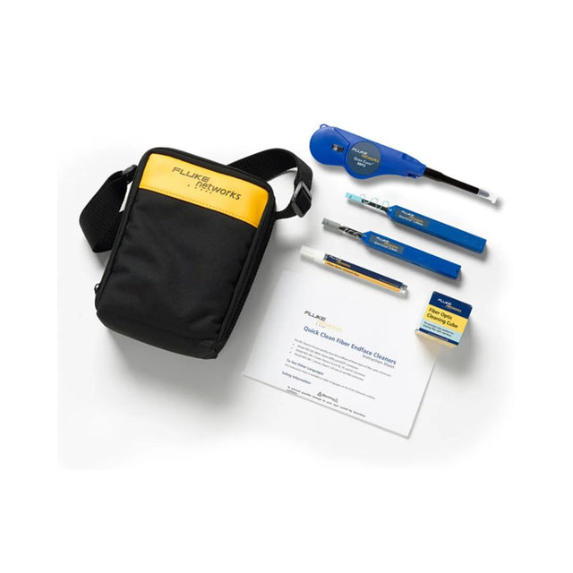 Fluke NFC-KIT-CASE-E Enhanced Fiber Optic Cleaning Kit with One-Click Cleaners