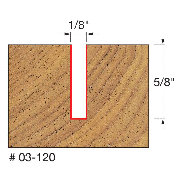 Freud 03-120 1/8" (Dia.) Single Flute Straight Bit - 2