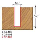 Freud 04-106 1/4" (Dia.) Double Flute Straight Bit - 2