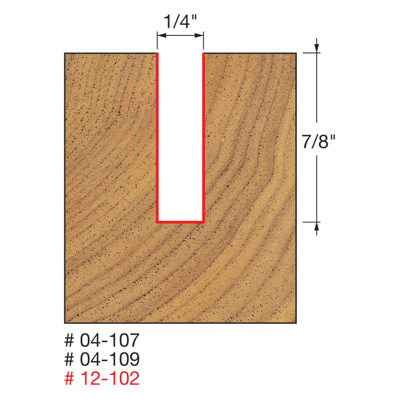 Freud 04-107 1/4" (Dia.) Double Flute Straight Bit - 2