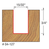 Freud 04-127 15/32" (Dia.) Double Flute Straight Bit - 2