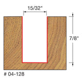 Freud 04-128 15/32" (Dia.) Double Flute Straight Bit - 2