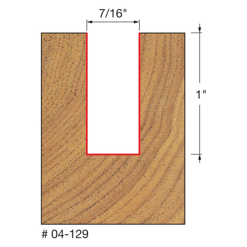 Freud 04-129 7/16" (Dia.) Double Flute Straight Bit - 2