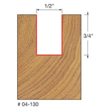 Freud 04-130 1/2" (Dia.) Double Flute Straight Bit - 2
