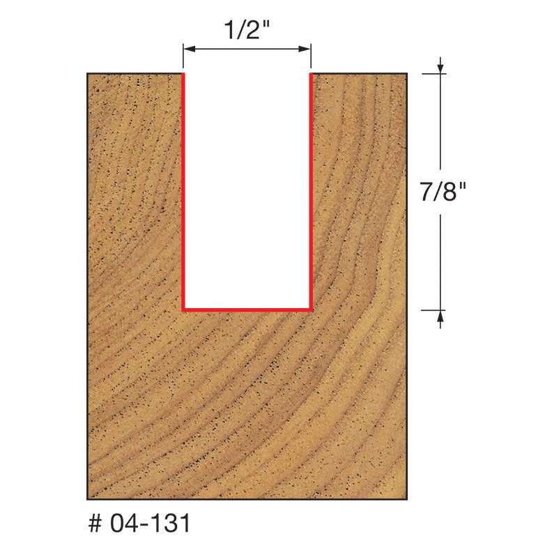 Freud 04-131 1/2" (Dia.) Double Flute Straight Bit - 2