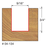 Freud 04-134 9/16" (Dia.) Double Flute Straight Bit - 2