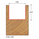 Freud 04-148 7/8" (Dia.) Double Flute Straight Bit - 2