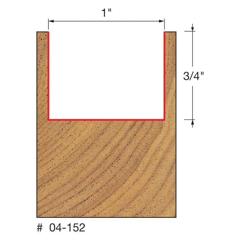 Freud 04-152 1" (Dia.) Double Flute Straight Bit - 2