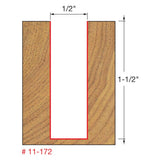 Freud 11-172 1/2" (Dia.) Single Flute Straight Bit - 2