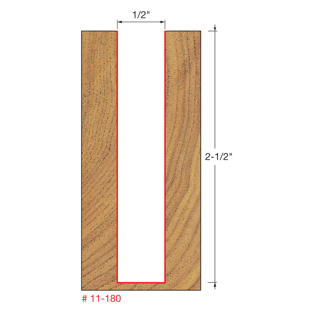 Freud 11-180 1/2" (Dia.) Single Flute Straight Bit - 2