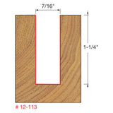 Freud 12-113 7/16" (Dia.) Double Flute Straight Bit (Double Grind) - 2