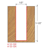 Freud 12-124 1/2" (Dia.) Double Flute Straight Bit (Double Grind) - 2
