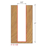 Freud 12-128 1/2" (Dia.) Double Flute Straight Bit (Double Grind) - 2