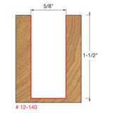 Freud 12-140 5/8" (Dia.) Double Flute Straight Bit (Double Grind) - 2