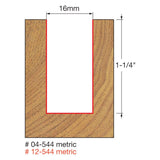 Freud 12-544 16 (Dia.) Double Flute Straight Bit (Double Grind) - 2
