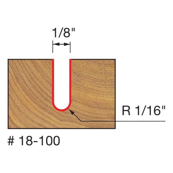 Freud 18-100 1/16" Radius Round Nose Bit - 2