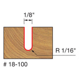 Freud 18-100 1/16" Radius Round Nose Bit - 2