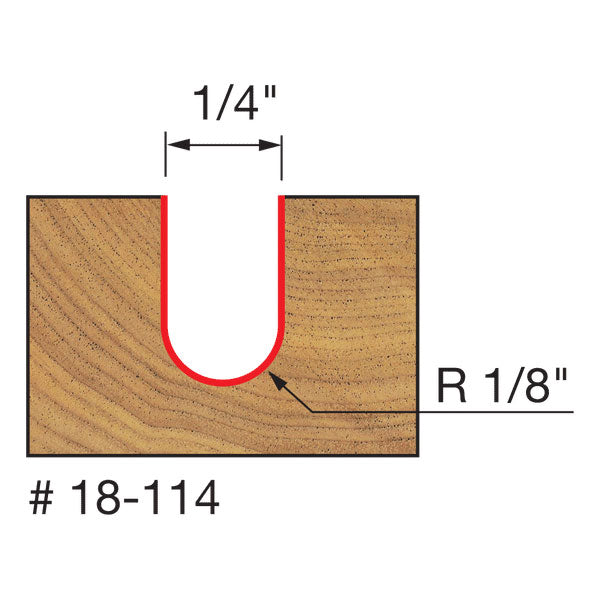 Freud 18-114 1/8" Radius Round Nose Bit - 2