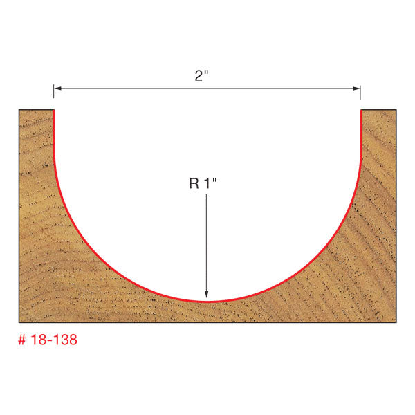 Freud 18-138 1" Radius Round Nose Bit - 2