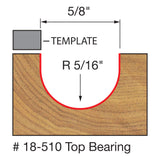 Freud 18-510 5/16" Radius Round Nose Bit - 2