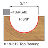 Freud 18-512 3/8" Radius Round Nose Bit - 2