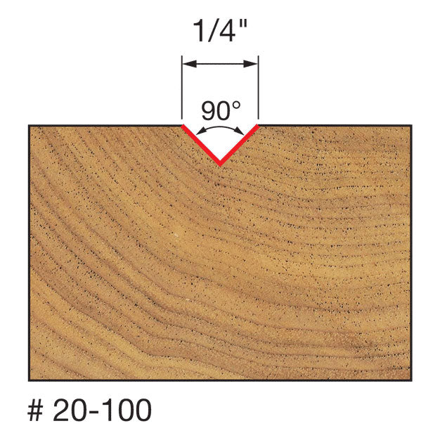 Freud 20-100 1/4" (Dia.) V Grooving Bit - 2