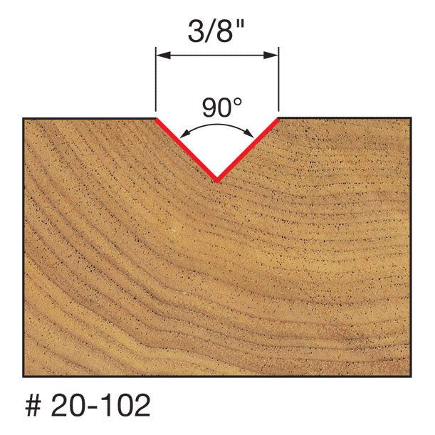 Freud 20-102 3/8" (Dia.) V Grooving Bit - 2