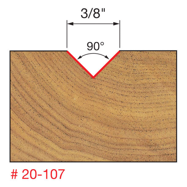 Freud 20-107 3/8" (Dia.) V Grooving Bit - 2
