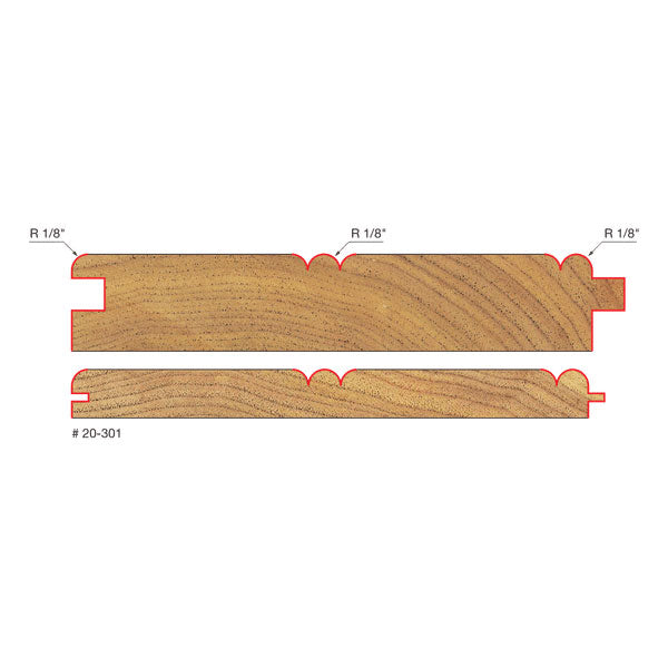 Freud 20-301 1/8" Radius Beadboard Bit System - 2