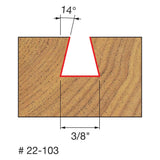 Freud 22-103 3/8" (Dia.) Dovetail Bit - 2