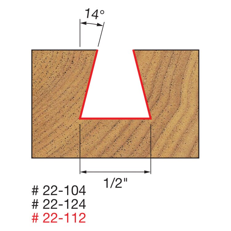 Freud 22-104 1/2" (Dia.) Dovetail Bit - 2