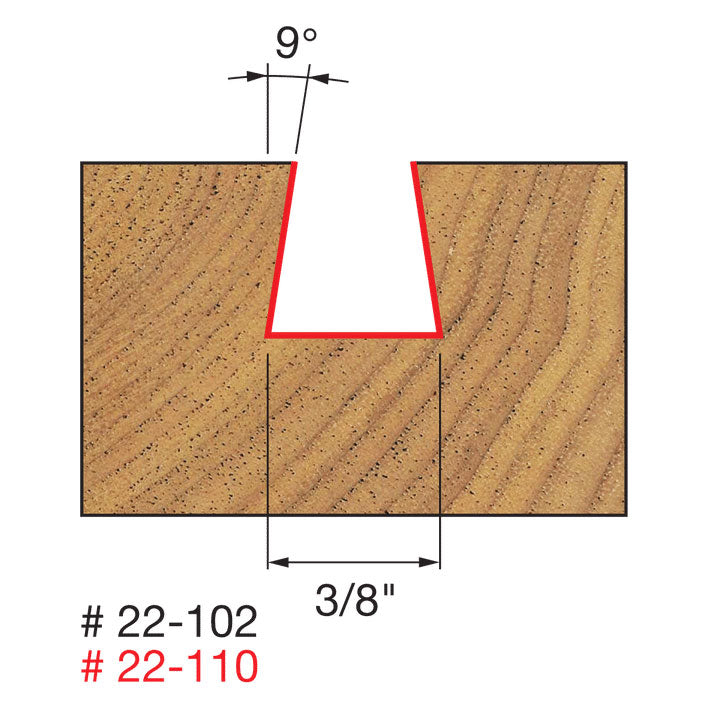 Freud 22-110 3/8" (Dia.) Dovetail Bit - 2