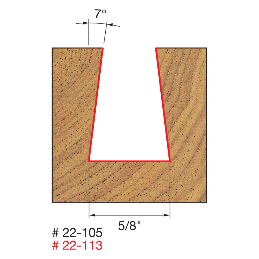 Freud 22-113 5/8" (Dia.) Dovetail Bit - 2