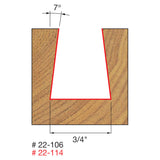 Freud 22-114 3/4" (Dia.) Dovetail Bit - 2