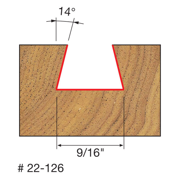 Freud 22-126 9/16" (Dia.) Dovetail Bit - 2