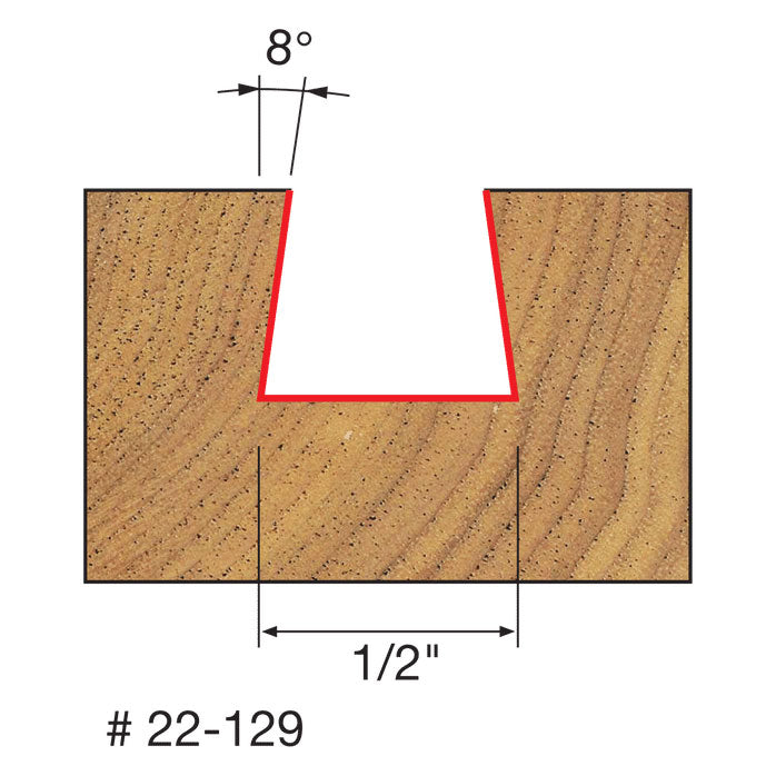 Freud 22-129 1/2" (Dia.) Dovetail Bit - 2