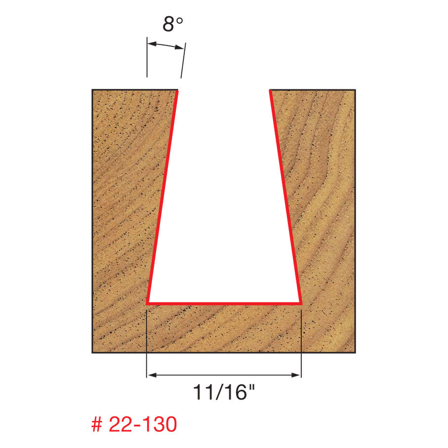 Freud 22-130 11/16" (Dia.) Dovetail Bit - 2