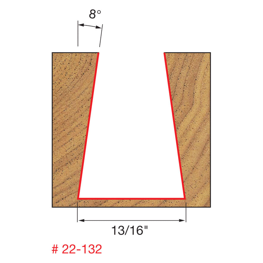 Freud 22-132 13/16" (Dia.) Dovetail Bit - 2