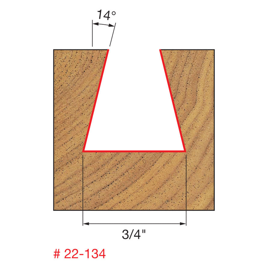 Freud 22-134 3/4" (Dia.) Dovetail Bit - 2