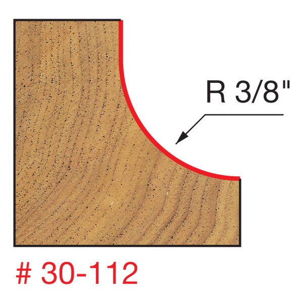 Freud 30-112 3/8" Radius Cove Bit - 2