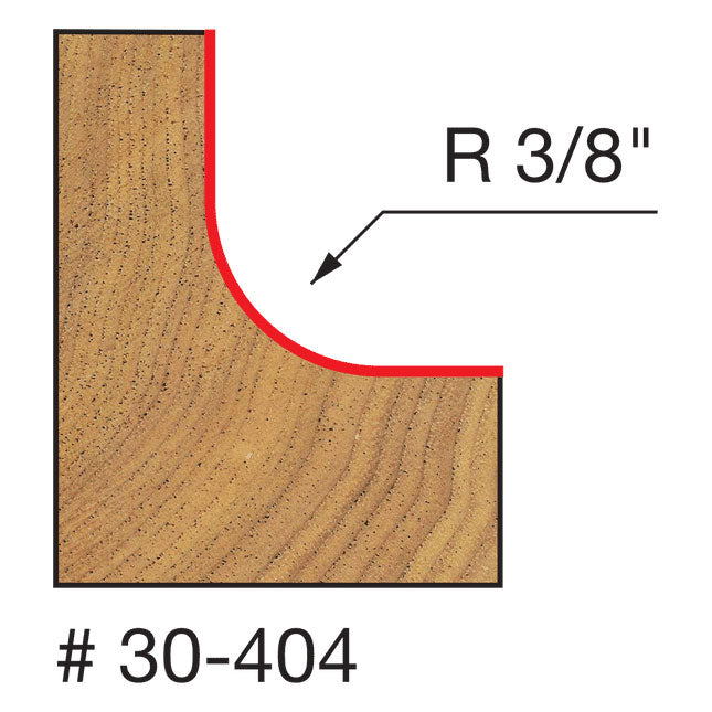 Freud 30-404 3/8" Radius Cove Bit with Steel Pilot - 2