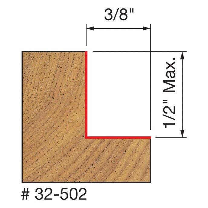 Freud 32-502 5/16",3/8",7/16",1/2" Depth Rabbeting Bit with Bearings - 3