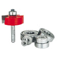Freud 32-504 Flush, 1/8" - 1/2" Depth Rabbeting Bit, Bearings, 1/4" Shank