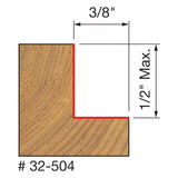 Freud 32-504 Flush, 1/8" - 1/2" Depth Rabbeting Bit, Bearings, 1/4" Shank - 5