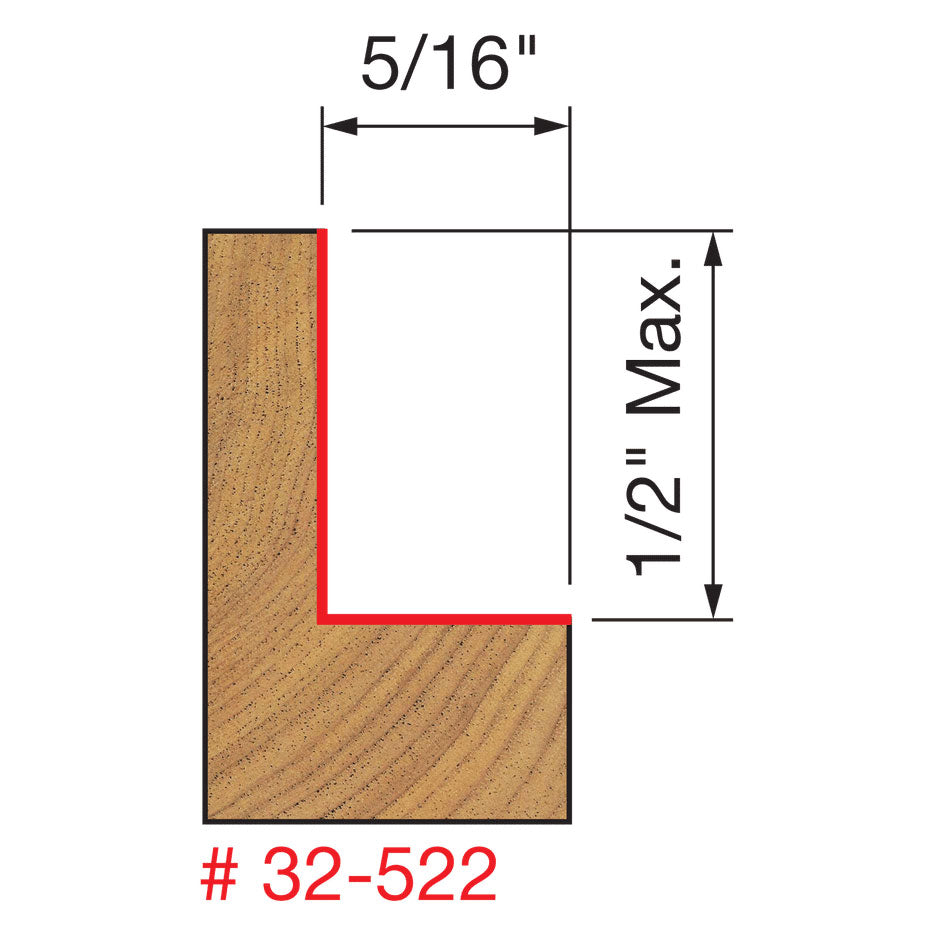 Freud 32-522 5/16", 3/8", 7/16", 1/2" Depth Rabbeting Bit with Bearings - 2